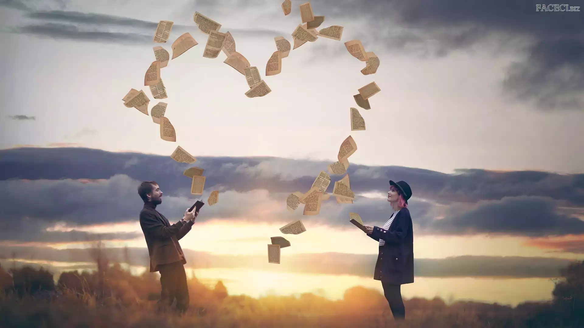 Kartki, Kobieta, Walentynki, Miłość, Mężczyzna, Serce