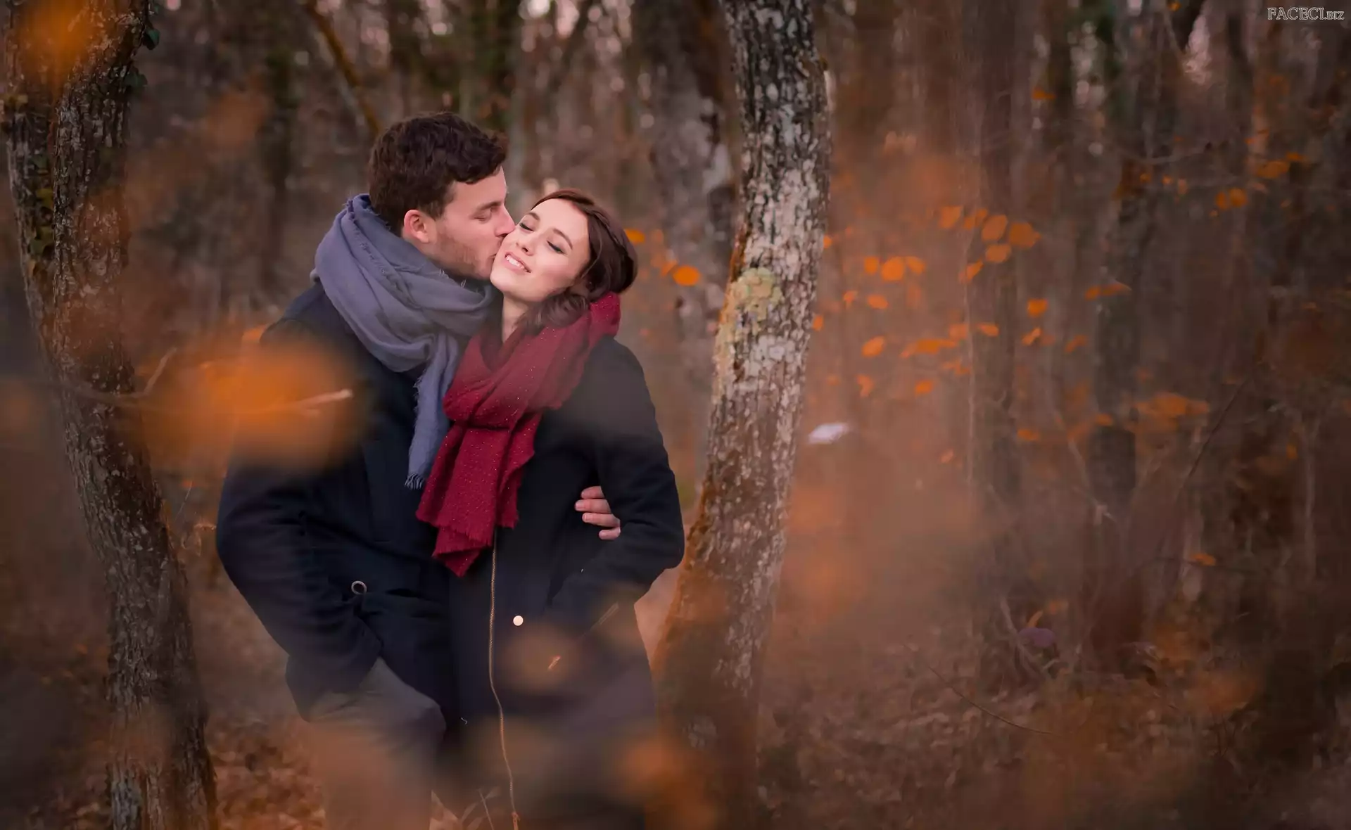 Mężczyzna, Rozmycie, Kobieta, Las