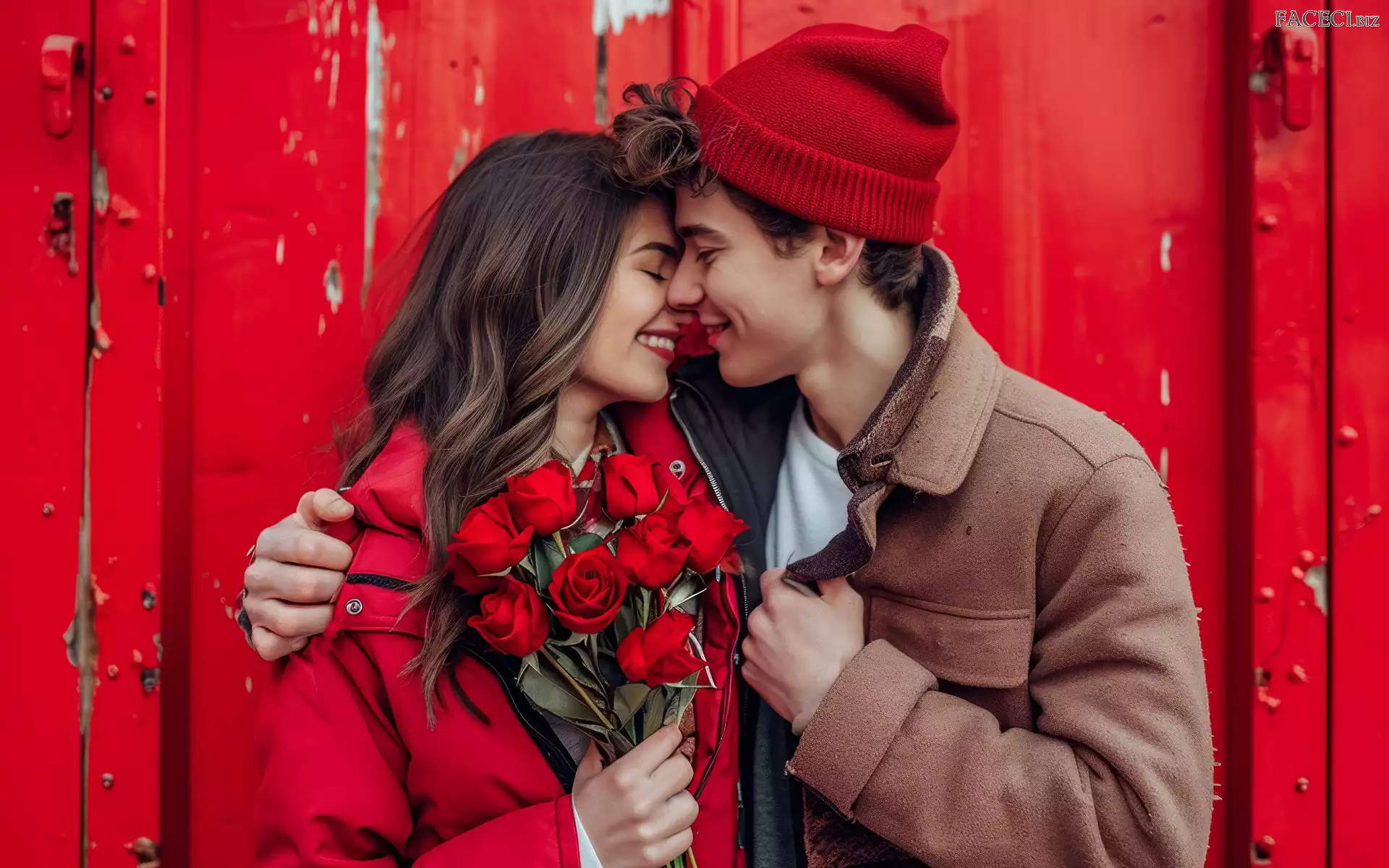 Kobieta, Róże, Mężczyzna, Para, Zakochani