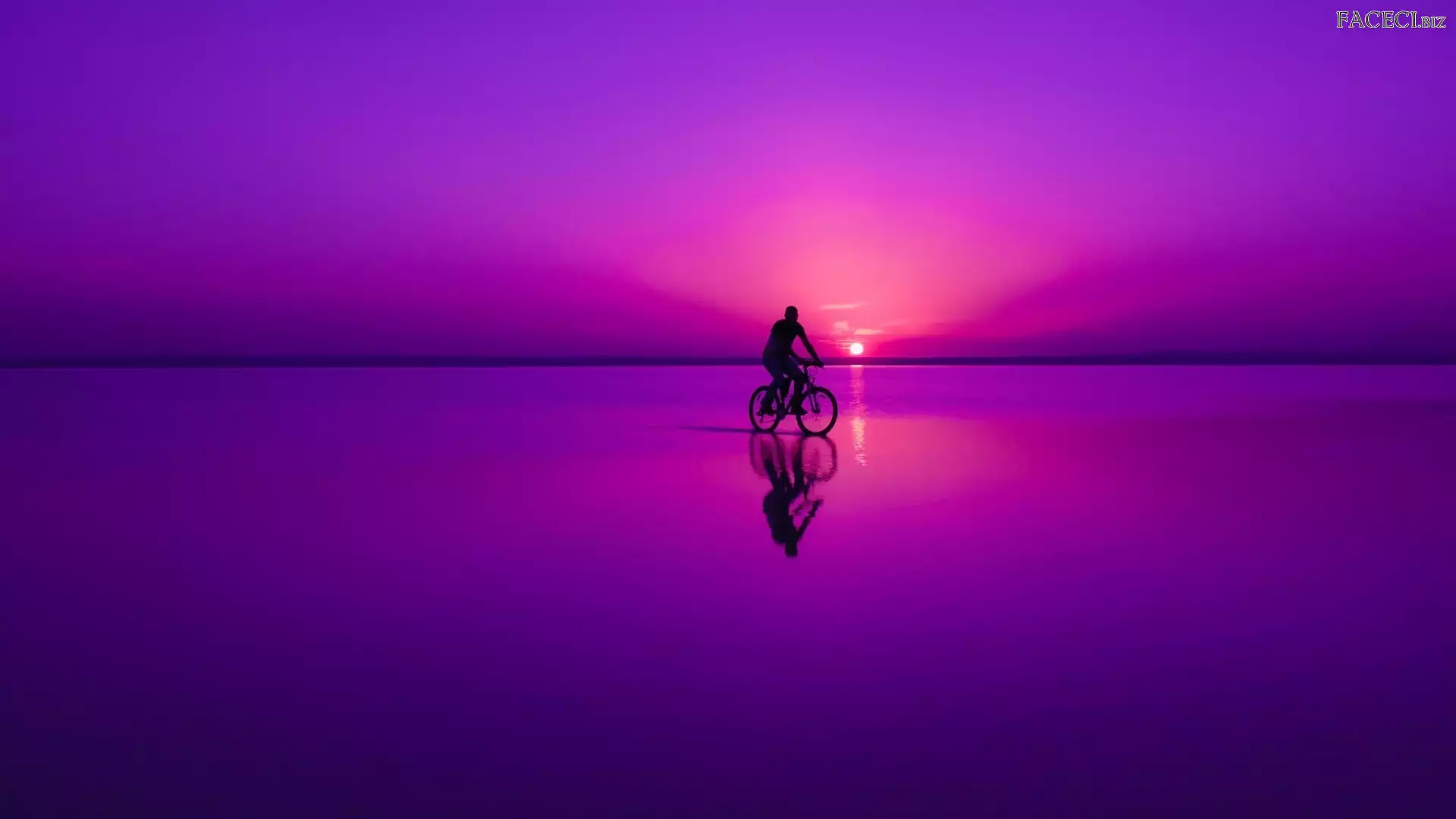 Zachód Słońca, Mężczyzna, Rower